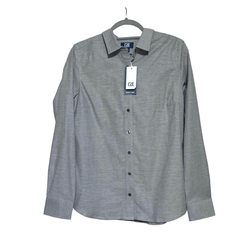 Cutter & Buck Women's Stretch Oxford Long Sleeve Easy Care Dress Shirt Size LG